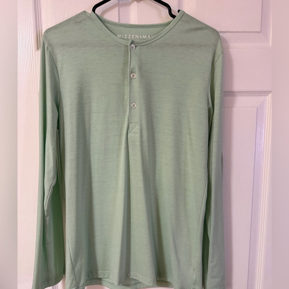 Mizzen+Main Light Green Long Sleeve Shirt